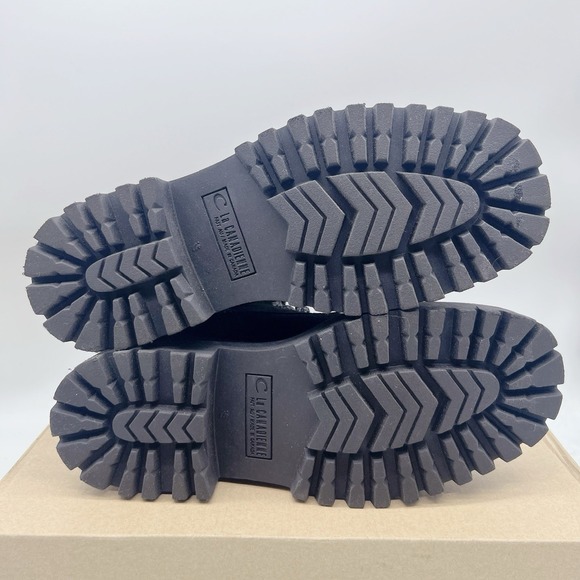 La Canadienne Nila Black Suede Waterproof Platform Lace Combat Ankle Boots US 9 - Picture 11 of 14